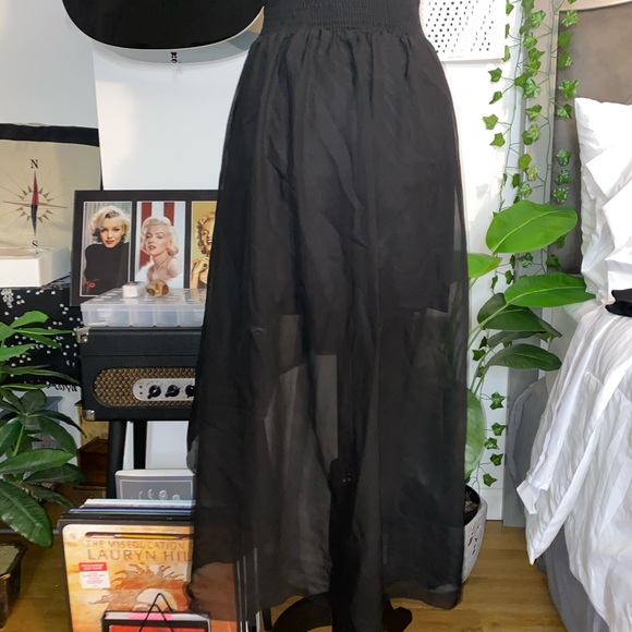 Poetry Two Layer Sheer Hi Low Skirt - black - Picture 4 of 5